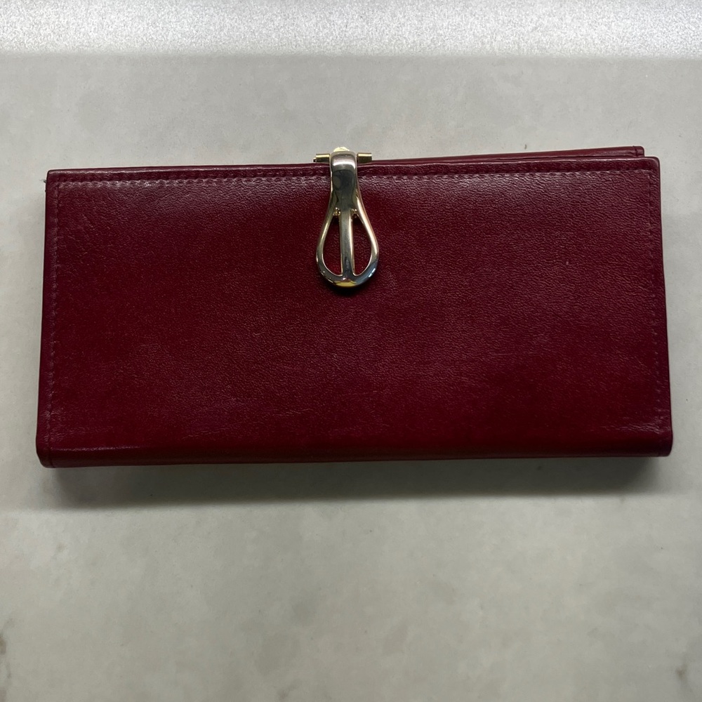 Vintage Burgundy Leather Women's Wallet